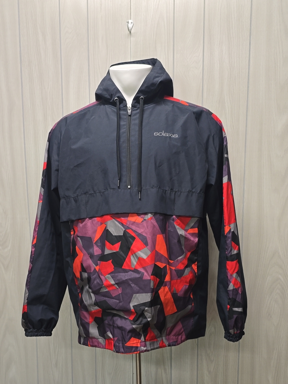 Solaxia | Navy & Red Hooded Windbreaker Jacket